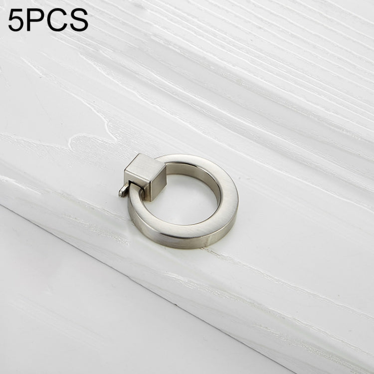 5 PCS 4201 Stainless Steel Single Hole Closet Cabinet Handle (Silver)