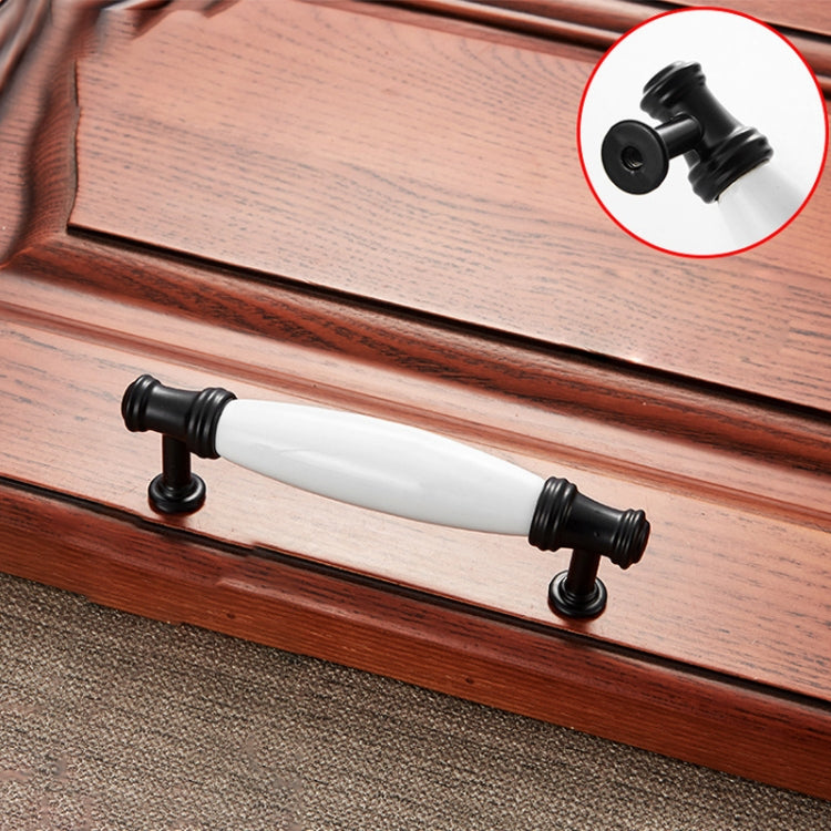 5 PCS 5001_96 Black and White Ceramic Closet Cabinet Handle Pitch: 96mm