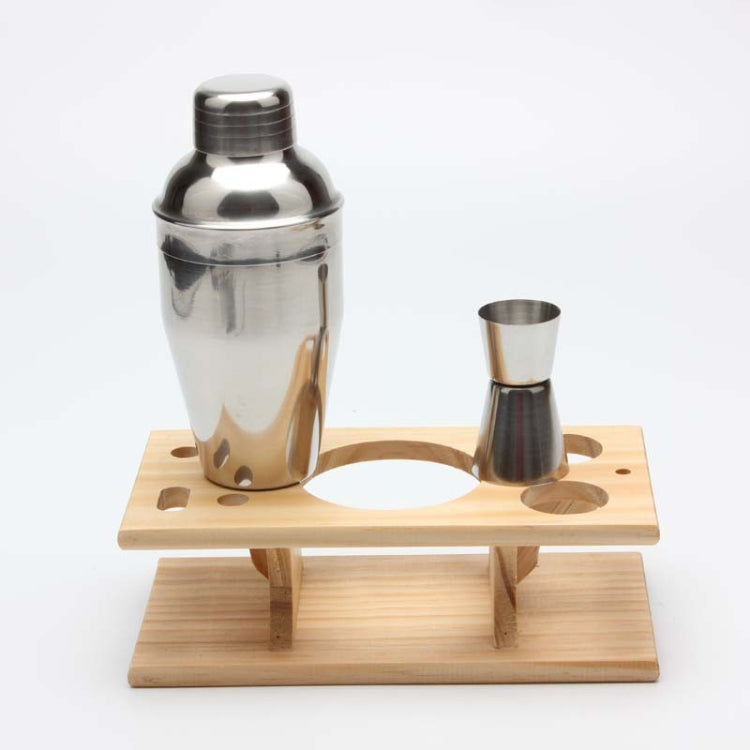 9 in 1 Stainless Steel Cocktail Shaker Tools Set with Wooden Mount, Capacity: 250ml