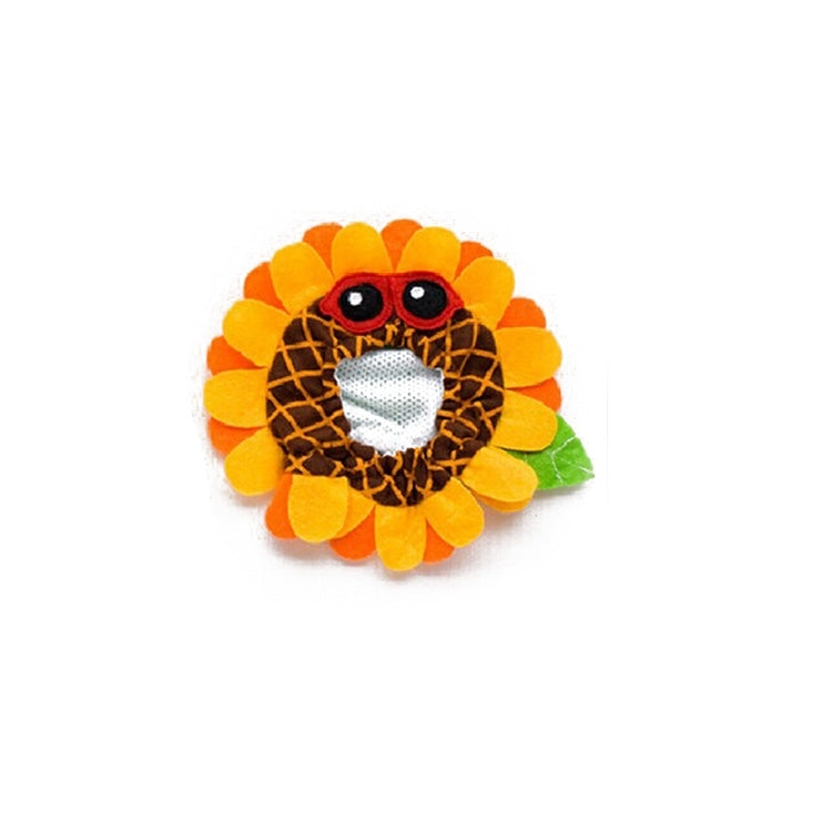Cute Sunflower Shaped Pet Neck Gaiter, Size: S (Inner Diameter: 10cm)
