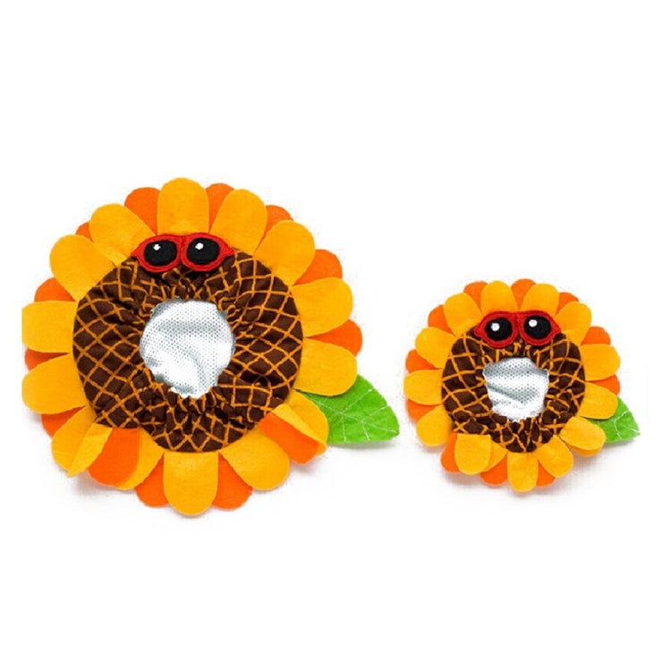 Cute Sunflower Shaped Pet Neck Gaiter, Size: L (Inner Diameter: 15cm)