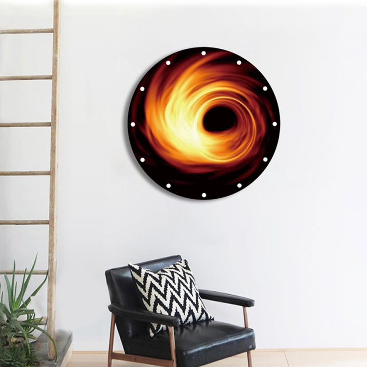 Black Hole Pattern Round Shape Creative Living Room Decorative Wall Clock