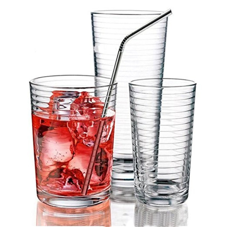 4 PCS Reusable Stainless Steel Drinking Straw + Cleaner Brush Set Kit,  215*6mm
