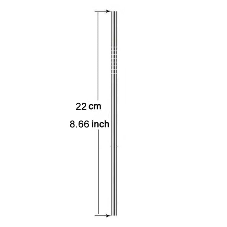 5 PCS Reusable Stainless Steel Straight Drinking Straw + Cleaner Brush Set Kit,  215*8mm