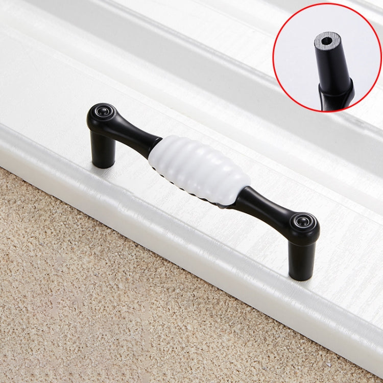 3 PCS 5002_96 Black and White Ceramic Closet Cabinet Handle Pitch: 96mm