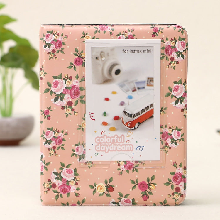 2 PCS 3 inch DIY Creativity Insert Type Floral Pattern Mini Exquisite Photo Album