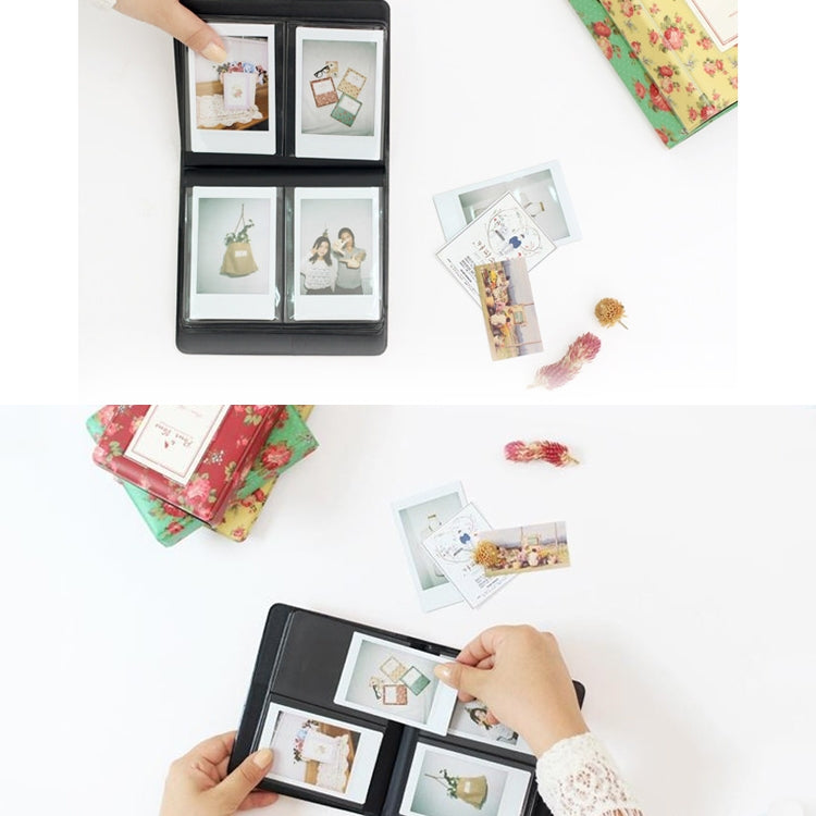 2 PCS 3 inch DIY Creativity Insert Type Floral Pattern Mini Exquisite Photo Album
