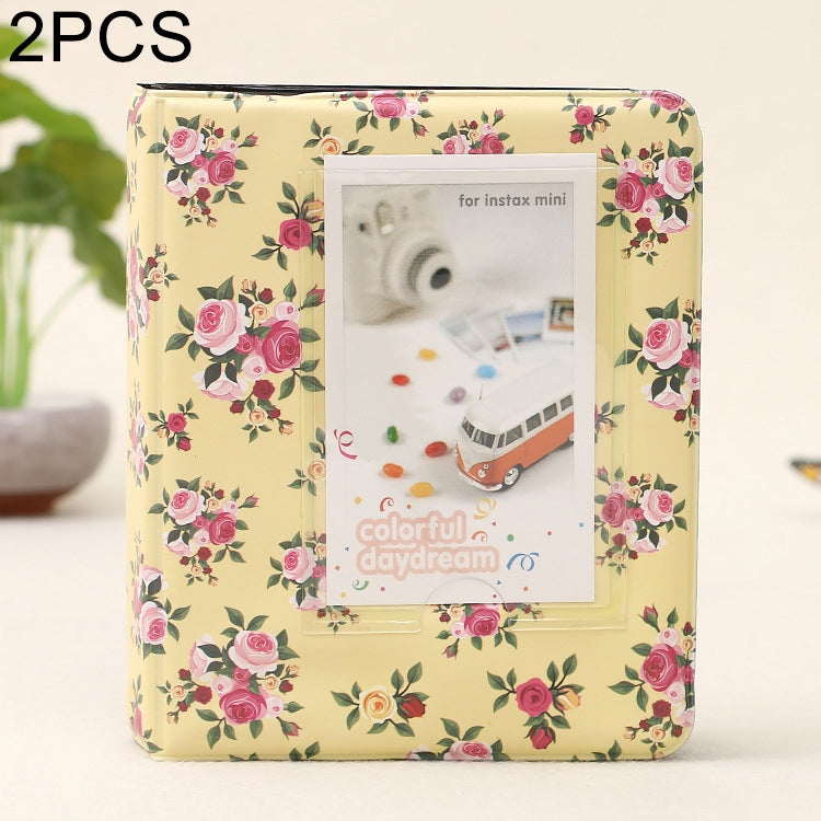 2 PCS 3 inch DIY Creativity Insert Type Floral Pattern Mini Exquisite Photo Album