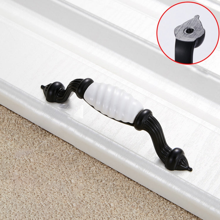 3 PCS 5003_96 Black and White Ceramic Closet Cabinet Handle Pitch: 96mm