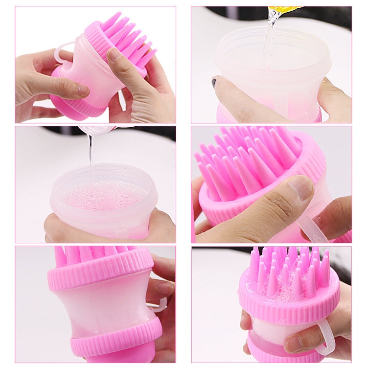 Multi-function PP + Silicone Pet Bath Massage Brush with Bath Foam Storage, Size: 8*11cm