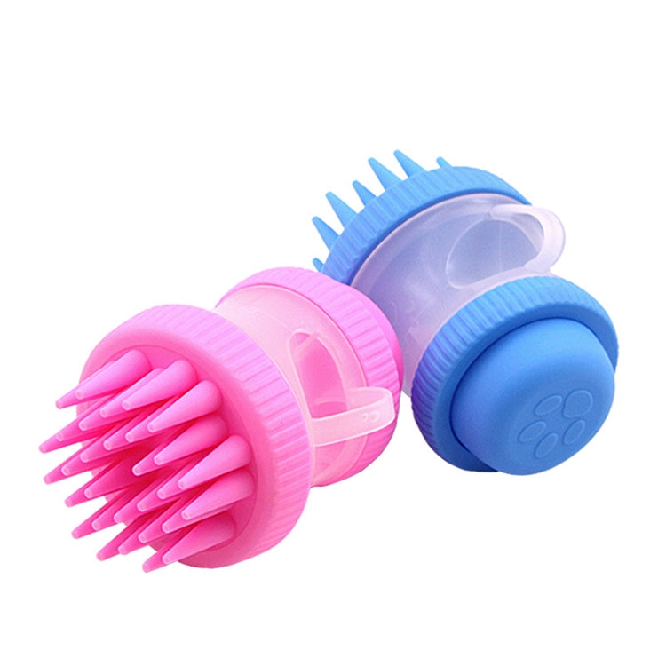 Multi-function PP + Silicone Pet Bath Massage Brush with Bath Foam Storage, Size: 8*11cm