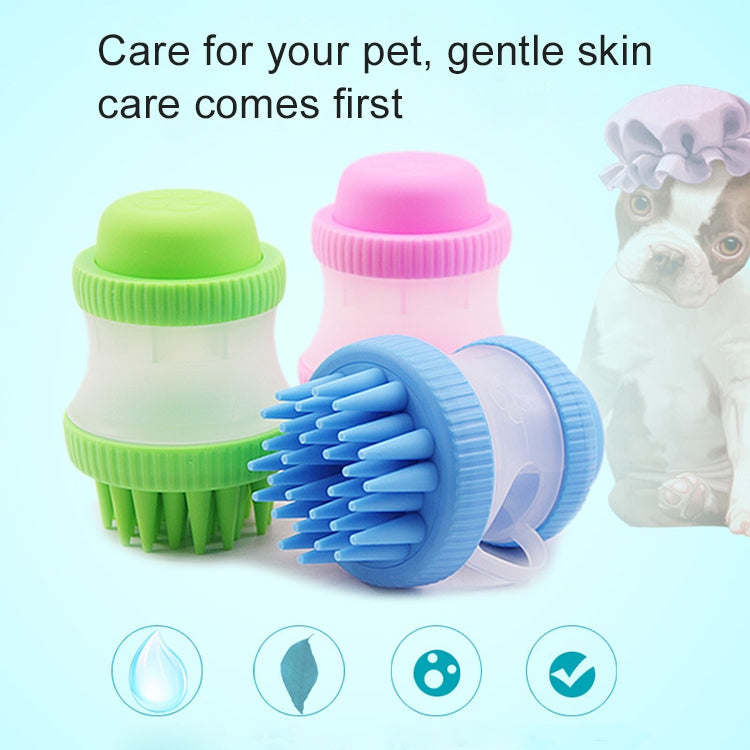 Multi-function PP + Silicone Pet Bath Massage Brush with Bath Foam Storage, Size: 8*11cm