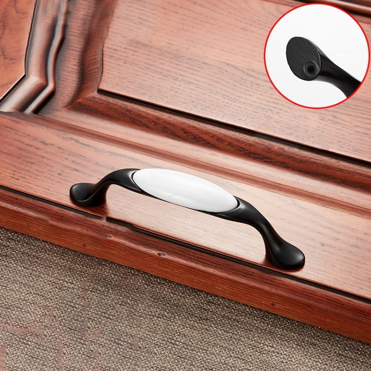 5 PCS 5006_96 Black and White Ceramic Closet Cabinet Handle Pitch: 96mm