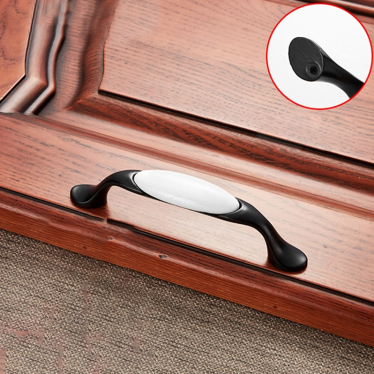 5 PCS 5006_96 Black and White Ceramic Closet Cabinet Handle Pitch: 96mm
