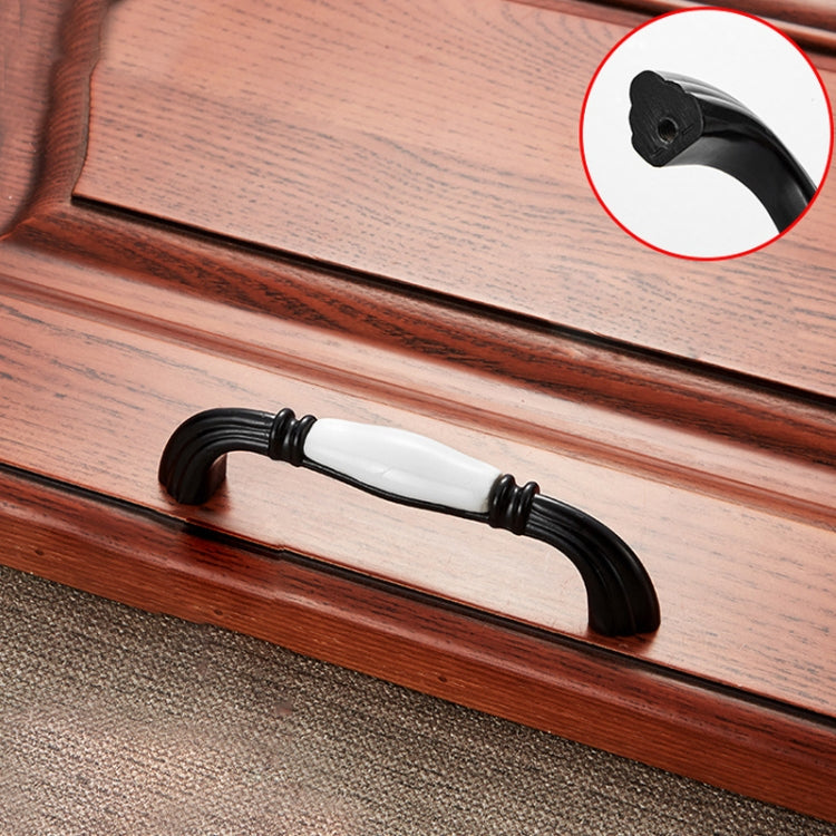 5 PCS 5007_96 Black and White Ceramic Closet Cabinet Handle Pitch: 96mm