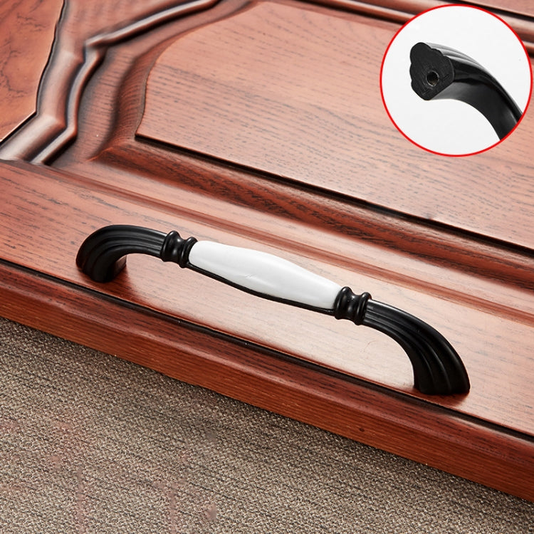 3 PCS 5007_128 Black and White Ceramic Closet Cabinet Handle Pitch: 128mm