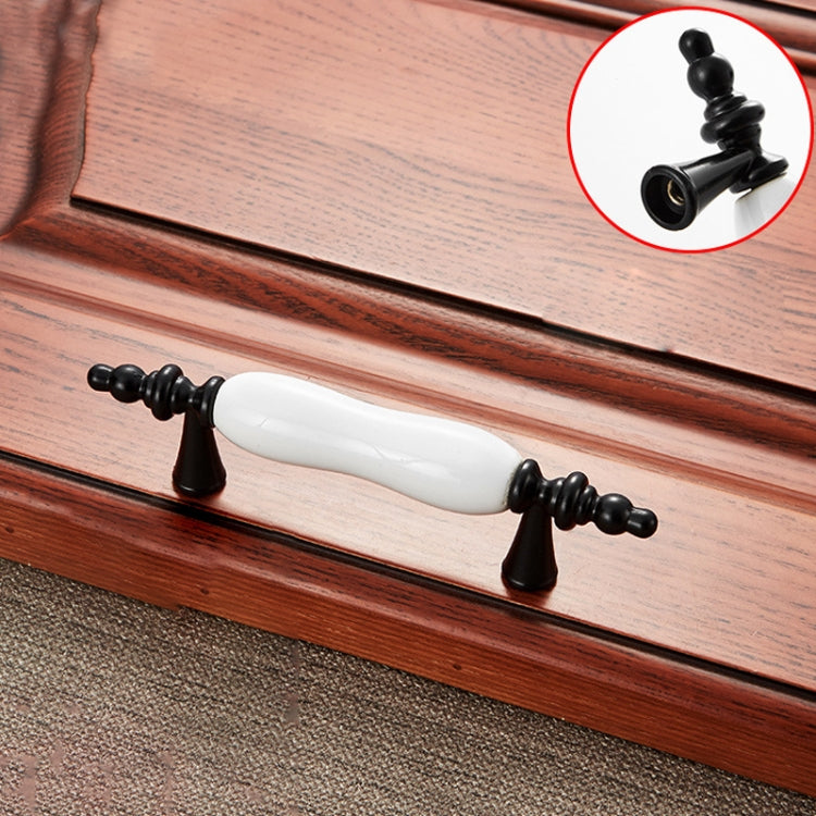 5 PCS 5010_76 Black and White Ceramic Closet Cabinet Handle Pitch: 76mm
