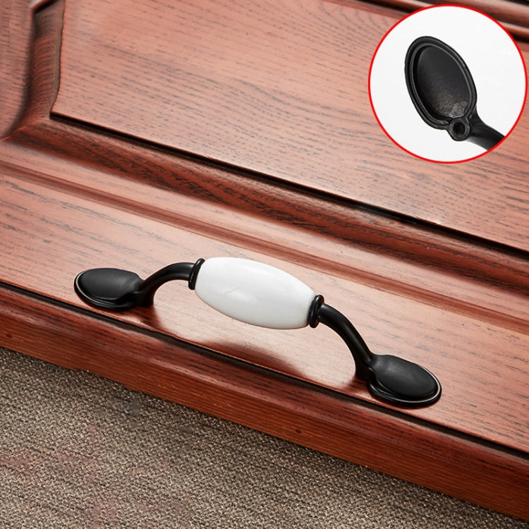 10 PCS 5018_76 Black and White Ceramic Closet Cabinet Handle Pitch: 76mm