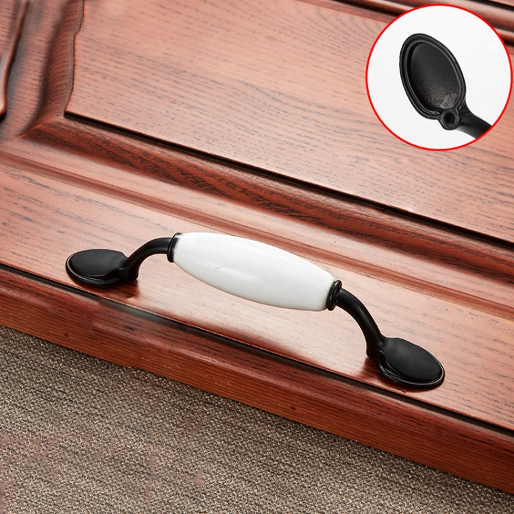 5 PCS 5018_96 Black and White Ceramic Closet Cabinet Handle Pitch: 96mm