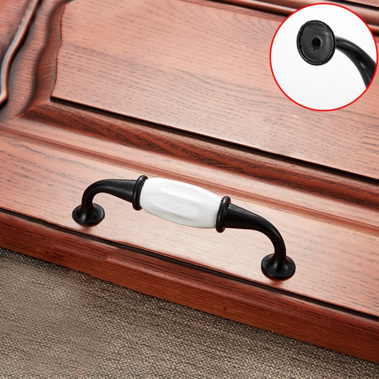 5 PCS 5025_96 Black and White Ceramic Closet Cabinet Handle Pitch: 96mm
