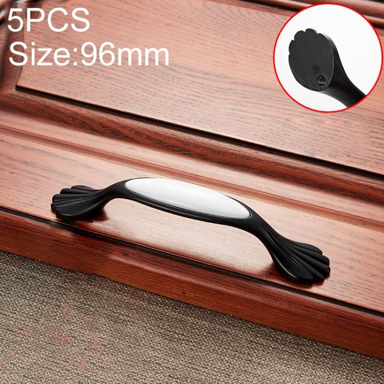 5 PCS 5026_96 Black and White Ceramic Closet Cabinet Handle Pitch: 96mm