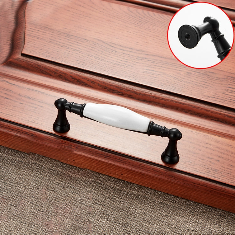 5 PCS 5027_96 Black and White Ceramic Closet Cabinet Handle Pitch: 96mm