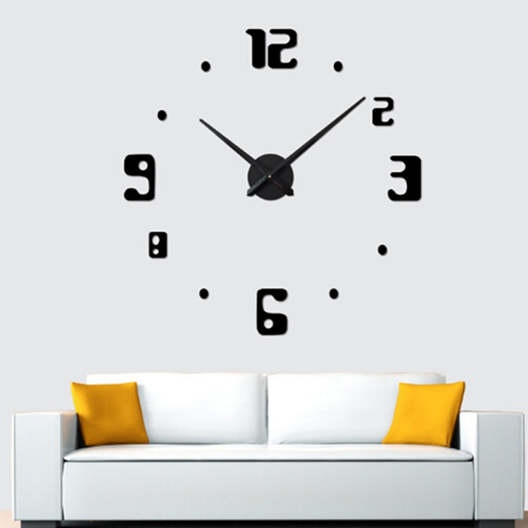Bedroom Home Decor Frameless Large Number 3D Mirror DIY Wall Sticker Mute Clock, Size: 100*100cm
