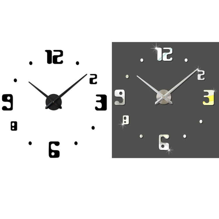 Bedroom Home Decor Frameless Large Number 3D Mirror DIY Wall Sticker Mute Clock, Size: 100*100cm