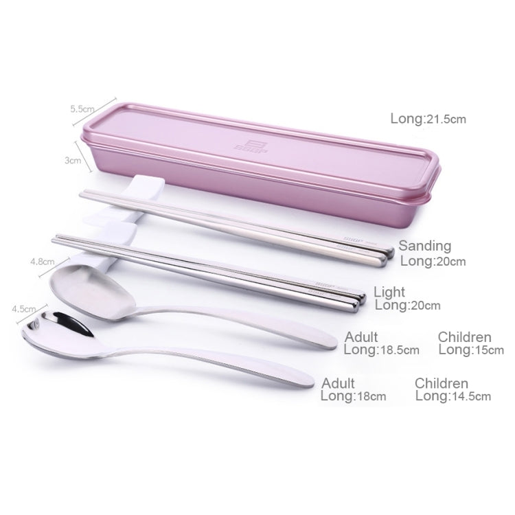 3 in 1 304 Stainless Steel Frosted Portable Outdoor Tableware for Children(Gold)
