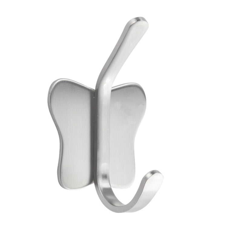 Stainless Steel Butterfly Shape Sticky Clothes Hook Bathroom Non-perforated Storage Rack