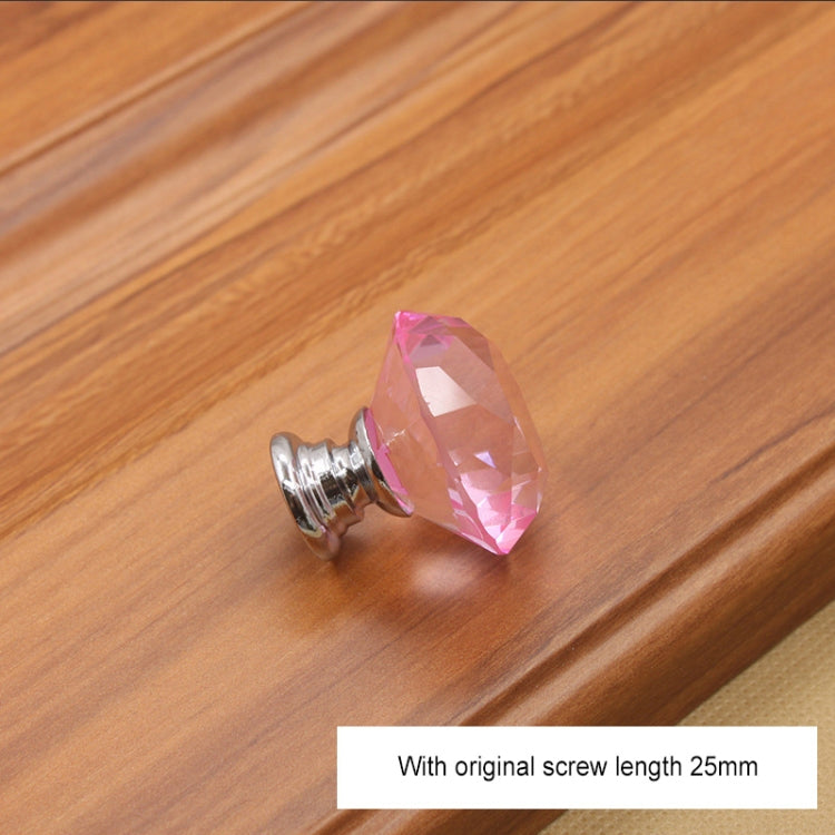 10 PCS 30mm K9 Clear Crystal Glass Chromium-plated One-hole Drawer Handle