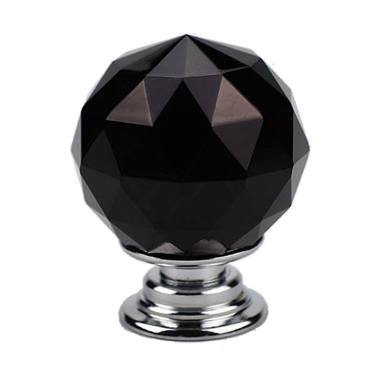 10 PCS 30mm K9 Plated Transparent Glass Crystal Spherical Single Hole Drawer Handle