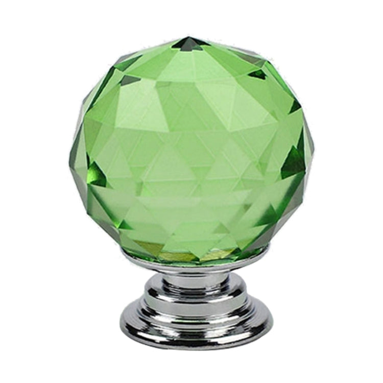 10 PCS 30mm K9 Plated Transparent Glass Crystal Spherical Single Hole Drawer Handle
