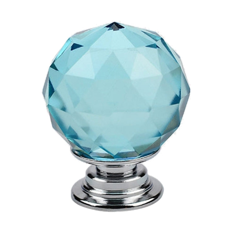 10 PCS 30mm K9 Plated Transparent Glass Crystal Spherical Single Hole Drawer Handle