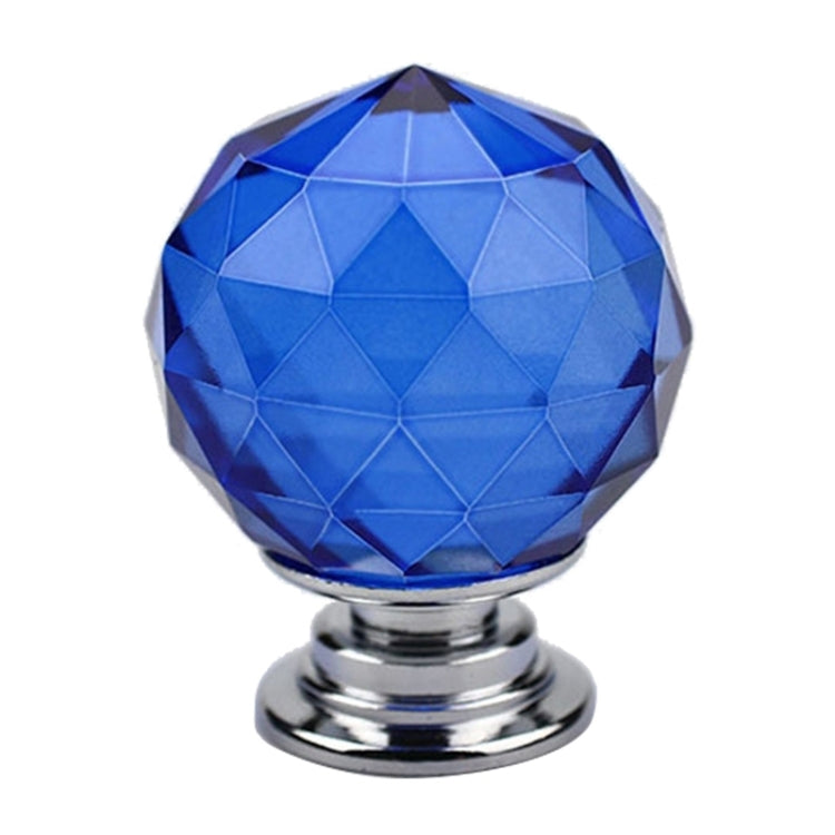 10 PCS 30mm K9 Plated Transparent Glass Crystal Spherical Single Hole Drawer Handle