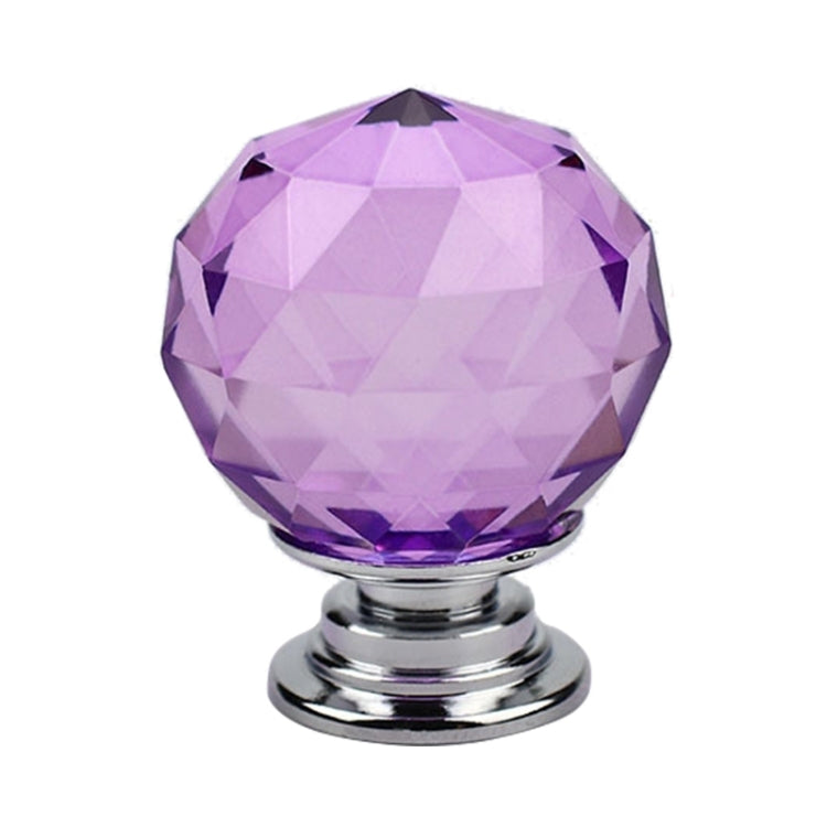10 PCS 30mm K9 Plated Transparent Glass Crystal Spherical Single Hole Drawer Handle