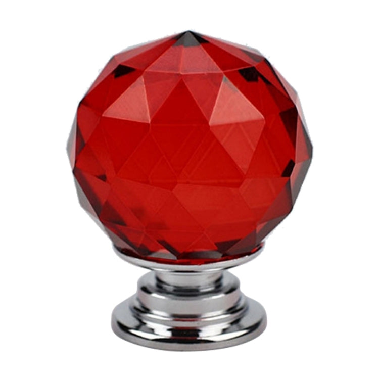 10 PCS 30mm K9 Plated Transparent Glass Crystal Spherical Single Hole Drawer Handle