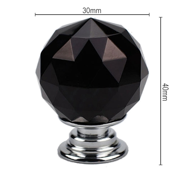 10 PCS 30mm K9 Plated Transparent Glass Crystal Spherical Single Hole Drawer Handle