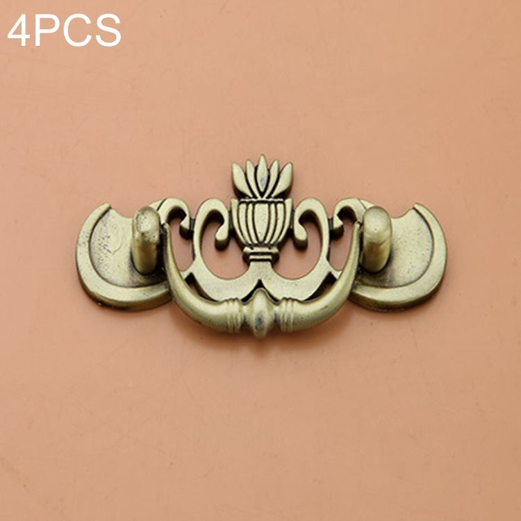 4 PCS  Bronze Zinc Alloy Wardrobe Medicine Cabinet Furniture Drawer Handle, Size: Large-46g