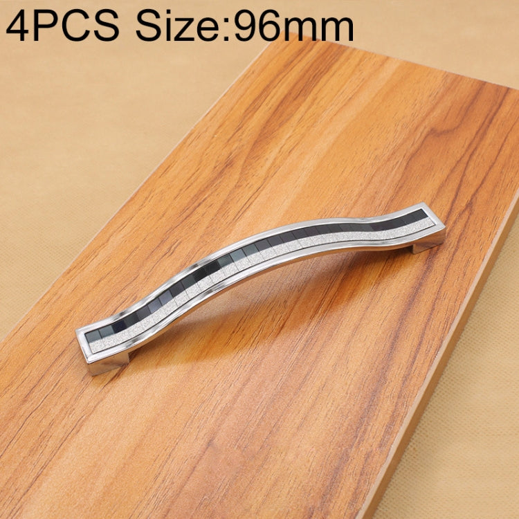 4 PCS  Crystal Color Diamond Modern Wardrobe Door Cabinet Wine Cabinet Fashion Drawer Handle, Hole Distance: 96mm