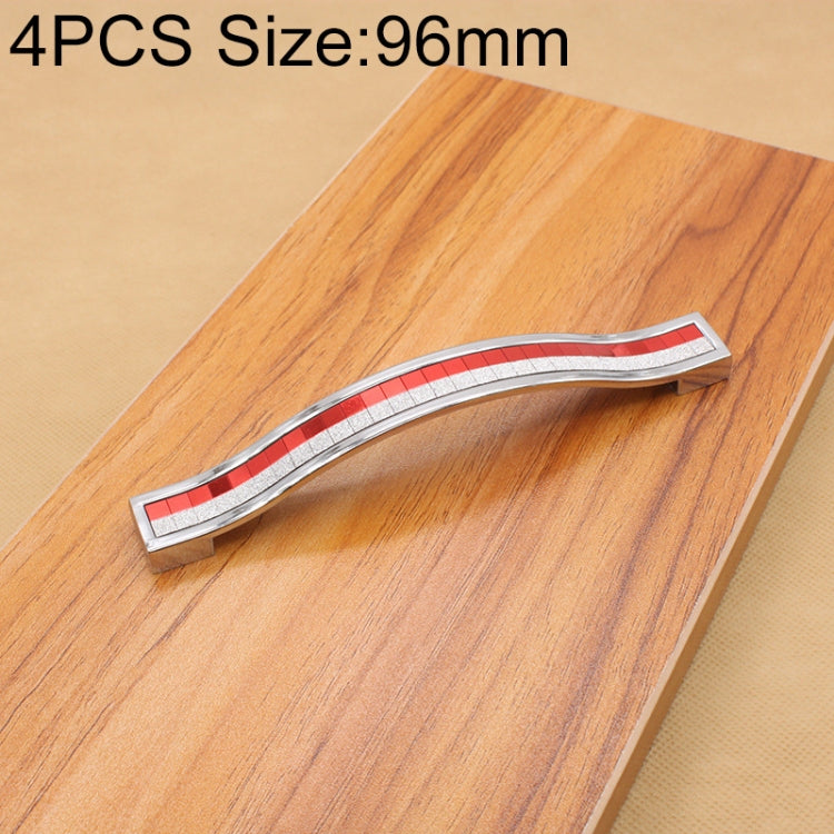 4 PCS  Crystal Color Diamond Modern Wardrobe Door Cabinet Wine Cabinet Fashion Drawer Handle, Hole Distance: 96mm