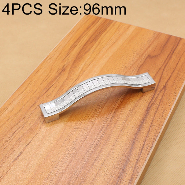 4 PCS  Crystal Color Diamond Modern Wardrobe Door Cabinet Wine Cabinet Fashion Drawer Handle, Hole Distance: 96mm