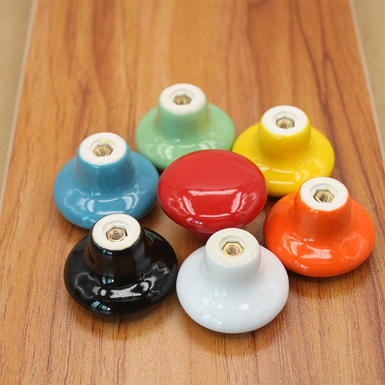 10 PCS 32mm Modern Literary Color Glazed Ceramic Cabinet Drawer Handle
