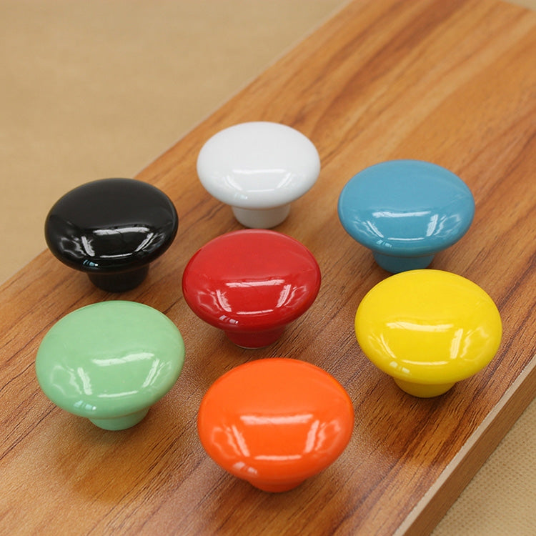 10 PCS 32mm Modern Literary Color Glazed Ceramic Cabinet Drawer Handle