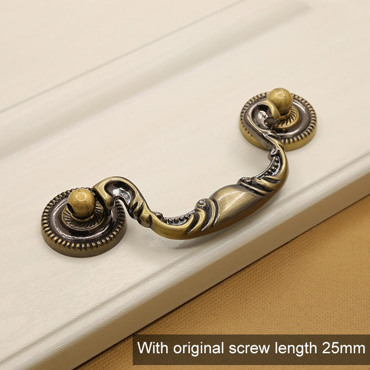 4 PCS 2666 Green Bronze Cabinet Wardrobe Door Drawer Vintage Zinc Alloy Solid Handle, Hole Distance: 96mm