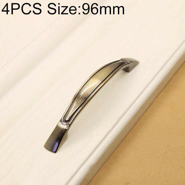 4 PCS 2801 Green Bronze Cabinet Wardrobe Door Drawer Vintage Zinc Alloy Solid Handle, Hole Distance: 96mm