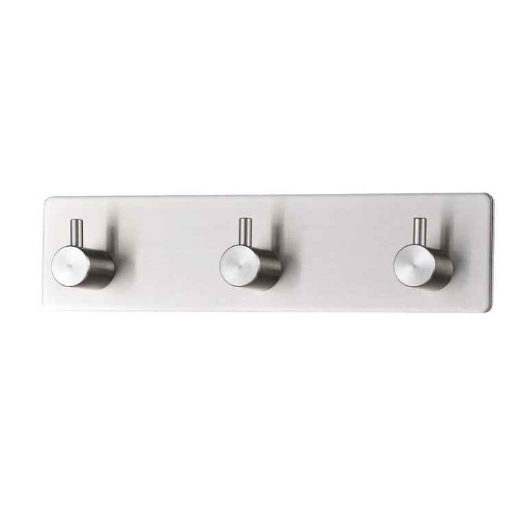 Stainless Steel Three Straight Row Hook Bathroom Non-perforated Storage Clothes Rack