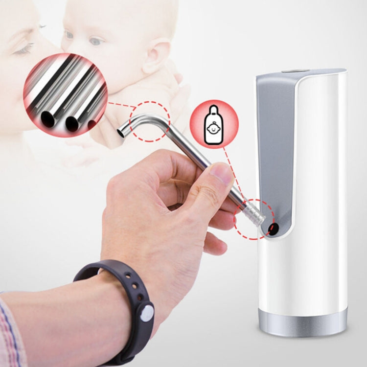 USB Charging Electric Water Pump Dispenser Mineral Water Barreled Water Supply Device, Capacity: 350ml(Silver)