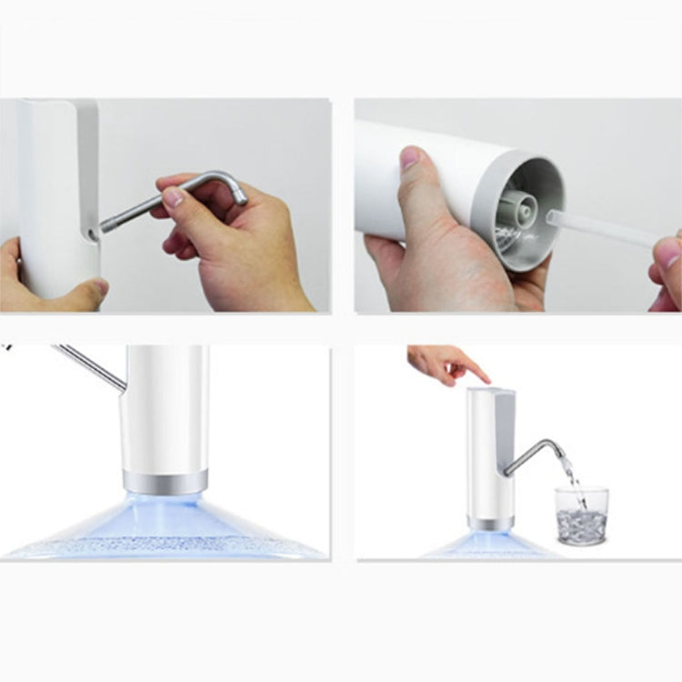 USB Charging Electric Water Pump Dispenser Mineral Water Barreled Water Supply Device, Capacity: 350ml(Silver)