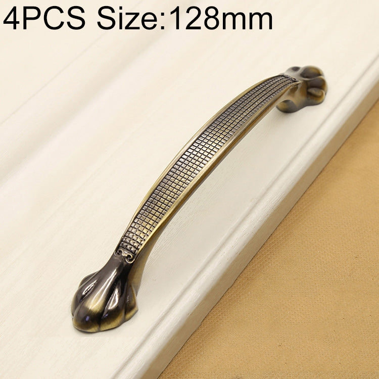 4 PCS 2803 Green Bronze Cabinet Wardrobe Door Drawer Vintage Zinc Alloy Solid Handle, Hole Distance: 128mm